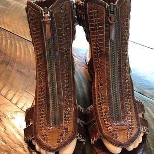 Givenchy gladiator leather snake skin sandals 8.5